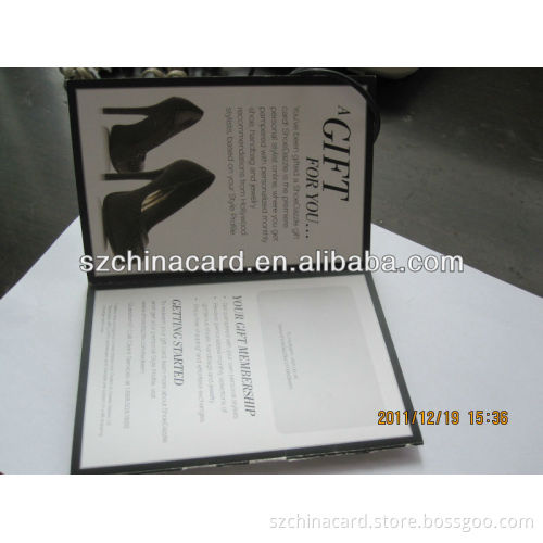 Fold Once 2 Leaves Card Holder Booklet Printing For Gift Card